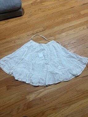 Patrizia Pepe White Eyelet Circle Skirt